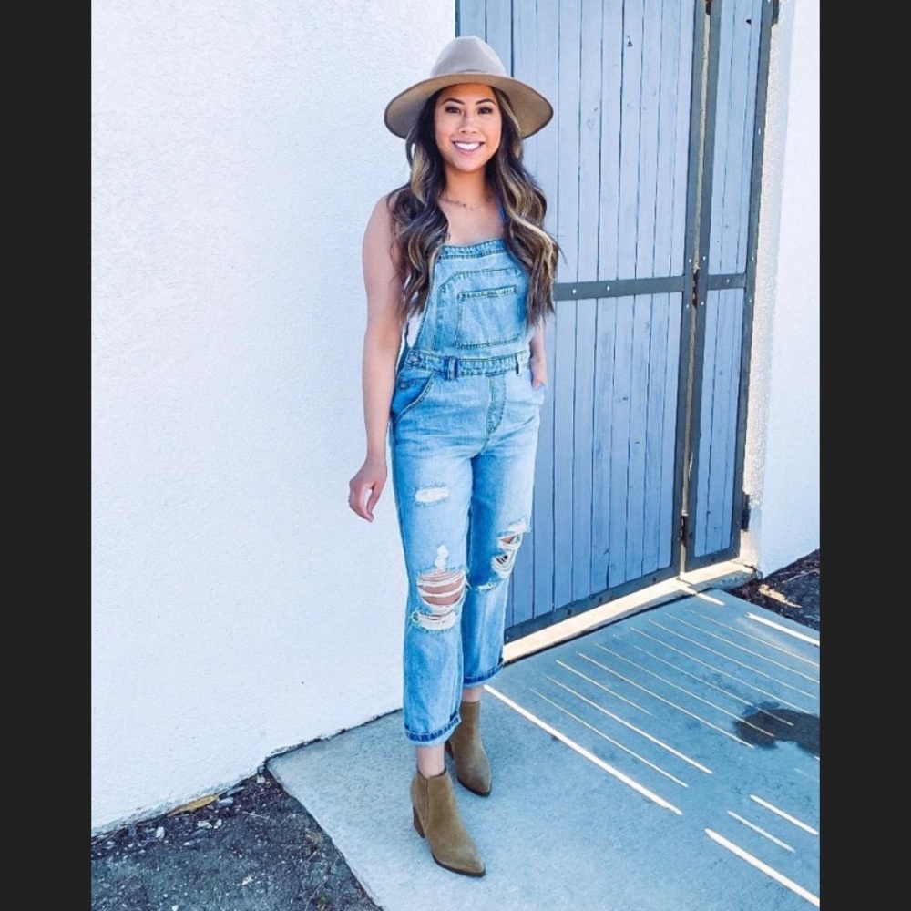 Wild Fable Oversized Distressed Overalls